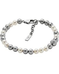 Emporio Armani - Silberfarbenes Edelstahl Armband - Lyst