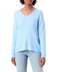 Vero Moda - Vmcrewlefile Ls V-neck Blouse Noos Knitted Jumper - Lyst