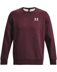 Under Armour - S Essential Fleece Crew Sweater Maroon Xl - Lyst