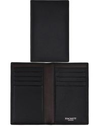 Hackett - Logo S Black Leather Card Holder Hm412310 999 - Lyst
