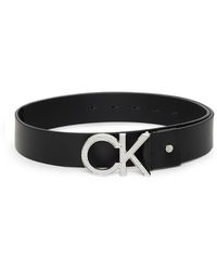 Calvin Klein - Belt Metal Diagonal 3.5 Cm Leather - Lyst
