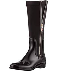 tommy hilfiger gloss long rain boots