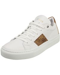 Guess - Scarpe Donna Sneaker Toda in Pelle White/Brown DS23GU43 FL6TODFAL12 40 - Lyst