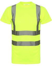 adidas - Aztec Hi Viz Vis High Visibility Crew Neck Short Sleeves T Shirts Reflective Tape Safety Hi Vis Round Neck Security Work - Lyst