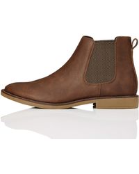 FIND Leather Look Chelsea Boots Brown