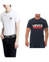 Levi's - T-Shirt Sportwear White/Mineral Black XS T-Shirt Dress Blues XS - Lyst