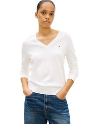 Tommy Hilfiger - Jersey Mujer Co Jersey Stitch Sweater con Cuello de Pico - Lyst