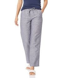 Pantaloni Essentials Pantaloni a Gamba Larga con Coulisse in Misto Lino  Donna borowiak.no