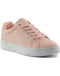 Guess - Rylita Lace Up Debossed 4g Logo Synthetic Trainers - Lyst