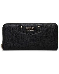 Guess - Eco-friendly Minimalist Black Faux Leather Wallet - Lyst