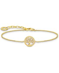 Thomas Sabo - A2160-427-39 Bracelet avec pendentif arbre d'amour en argent plaqué or - Lyst