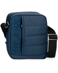 Pepe Jeans - Ancor Shoulder Bag Blue 17x22x7.5cm Polyester By Joumma Bags By Joumma Bags - Lyst