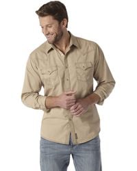 Wrangler - Mens Retro Two Pocket Long Sleeve Snap Button Down Shirt - Lyst