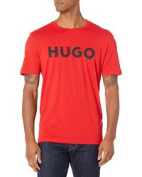 HUGO - Boss Kurzärmliges aufgedrucktem Logo T-Shirt - Lyst