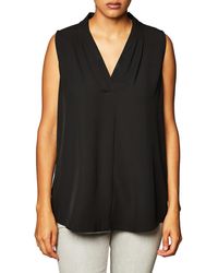 Calvin Klein - Sleeveless Blouse With Inverted Pleat - Lyst