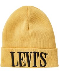 Levi's Levis Footwear and Accessories Serif Logo D0 Beanie Strickmütze - Gelb