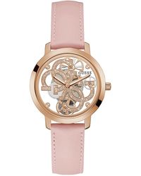 Guess - Analogue Quartz Watch With Leather Strap Gw0383l2 - Lyst