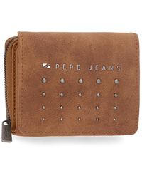 Pepe Jeans - Holly Wallet With Purse Brown 10 X 8 X 3 Cm Faux Leather - Lyst