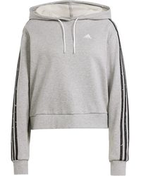 adidas - Essentials 3-Stripes Animal Print Relaxed Hoodie Sweatshirt - Lyst