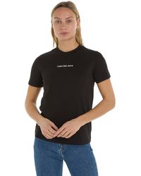 Calvin Klein - T-Shirt Kurzarm Institutional Straight Rundhalsausschnitt - Lyst