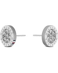Tommy Hilfiger - Jewelry Women's Stainless Steel Stud Earrings Embellished With Crystals - 2780565 - Lyst