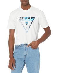 Guess Cotton Hotspur Stripe Tee in Blue 