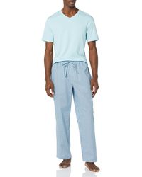 Amazon Essentials - Schlafanzug Hose aus Baumwollpopeline T-Shirt aus Baumwolljersey - Lyst
