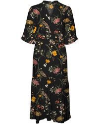 Vero Moda - Vmeasy Joy 2/4 Frl Calf Dress Wvn Ga Midi - Lyst