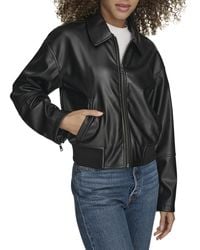 Levi's - Faux Leather Bomber With Laydown Collar - Lyst