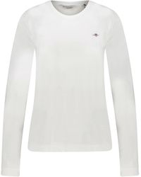 GANT - Maglietta Reg Shield LS T-Shirt - Lyst
