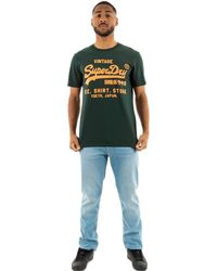 Superdry - Neonfarbenes T-Shirt mit Vintage-Logo Emaillegrün XXXL - Lyst