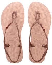 Havaianas - S Luna Premium Flip Flops Sandals Metallic 5 Uk - Lyst