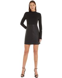Calvin Klein - Dress Coated Milano A-line Long Sleeve - Lyst