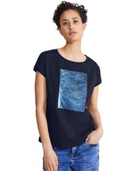 Street One - T-Shirt mit Print deep blue 44 - Lyst