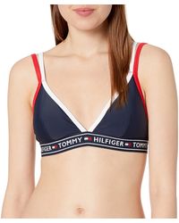 Tommy Hilfiger - Iconic Bikini Top With Logo Taping - Lyst