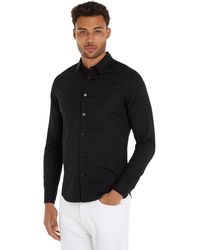 Calvin Klein - Slim Stretch Shirt Casual Shirts Black - Lyst