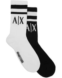 Armani Exchange - Two Pack Of Terrycloth Socks - Lyst