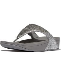 Fitflop - Lulu Crinkled-shimmer Toe-post Sandals - Lyst