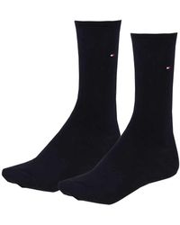 Tommy Hilfiger - 2 Pack - S Clothing - Ladies Socks - Ankle Socks - Signature Embroidered Logo - Blue - Uk 6 To - Lyst