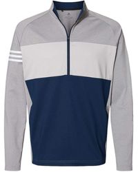 adidas - Stripes Competition Quarter Zip Pullover - A492-2xl - Collegiate Navy/grey Three Heather/grey - Lyst