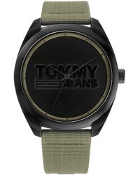 Tommy Hilfiger - Jeans Analoog Quartz Horloge Voor Met Militaire Groene Nylon Band - 1792040, Zwart, Riem - Lyst