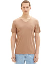 Tom Tailor - Basic T-Shirt mit V-Ausschnitt - Lyst