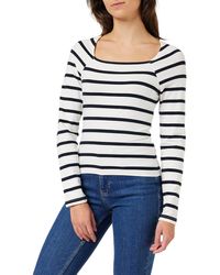 French Connection - Rallie Long Sleeve Square Neck Tee T-shirt - Lyst