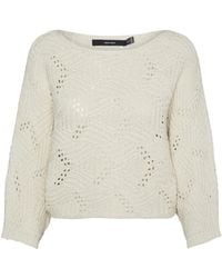 Vero Moda - Vmgigi 3/4 Boatneck Pullover Noos Sweater - Lyst