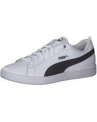 PUMA - Smash Wns V2 L Sneaker Basse White Apricot Blush Black 40 EU - Lyst