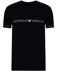 Emporio Armani - Crew Neck T-shirt Underlined Logo T Shirt - Lyst