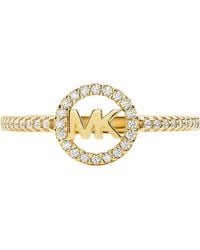 Michael Kors - Ring Uit De Collectie Kors Mk Sieraden Van 925 Zilver Met Glanzend Oppervlak In De Kleur Goud. Sieraden Met Heldere - Lyst