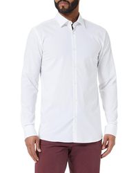 HUGO - Ekoy Extra Slim-Fit Hemd aus elastischer Baumwoll-Popeline Weiß 41 - Lyst