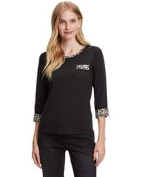 Betty Barclay - Basic Shirt mit Ärmelaufschlag Black/Camel,38 - Lyst