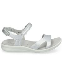 Ecco - S Cruise Ii 821883 Nubuck Leather Pure Silver Sandals 4.5 Uk - Lyst
